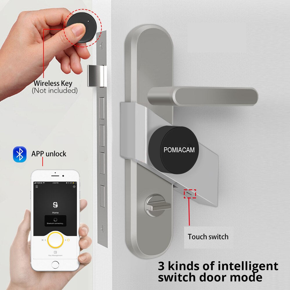 S2 Smar Lock Bluetooth Phone APP Remote Control Door Electronic Anti-Theft Lock for Office Home Bedroom Security