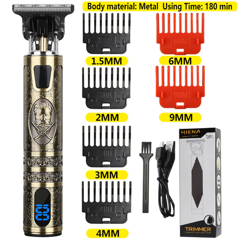 2022 New Vintage T9 Hair Cutting Machine Men'S Electric Shaver Rechargeable Hair Trimmer Beard Clipper Barber Hair Cut Hot Sale