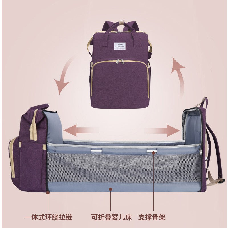 New portable multi-functional mother bag baby bed backpack