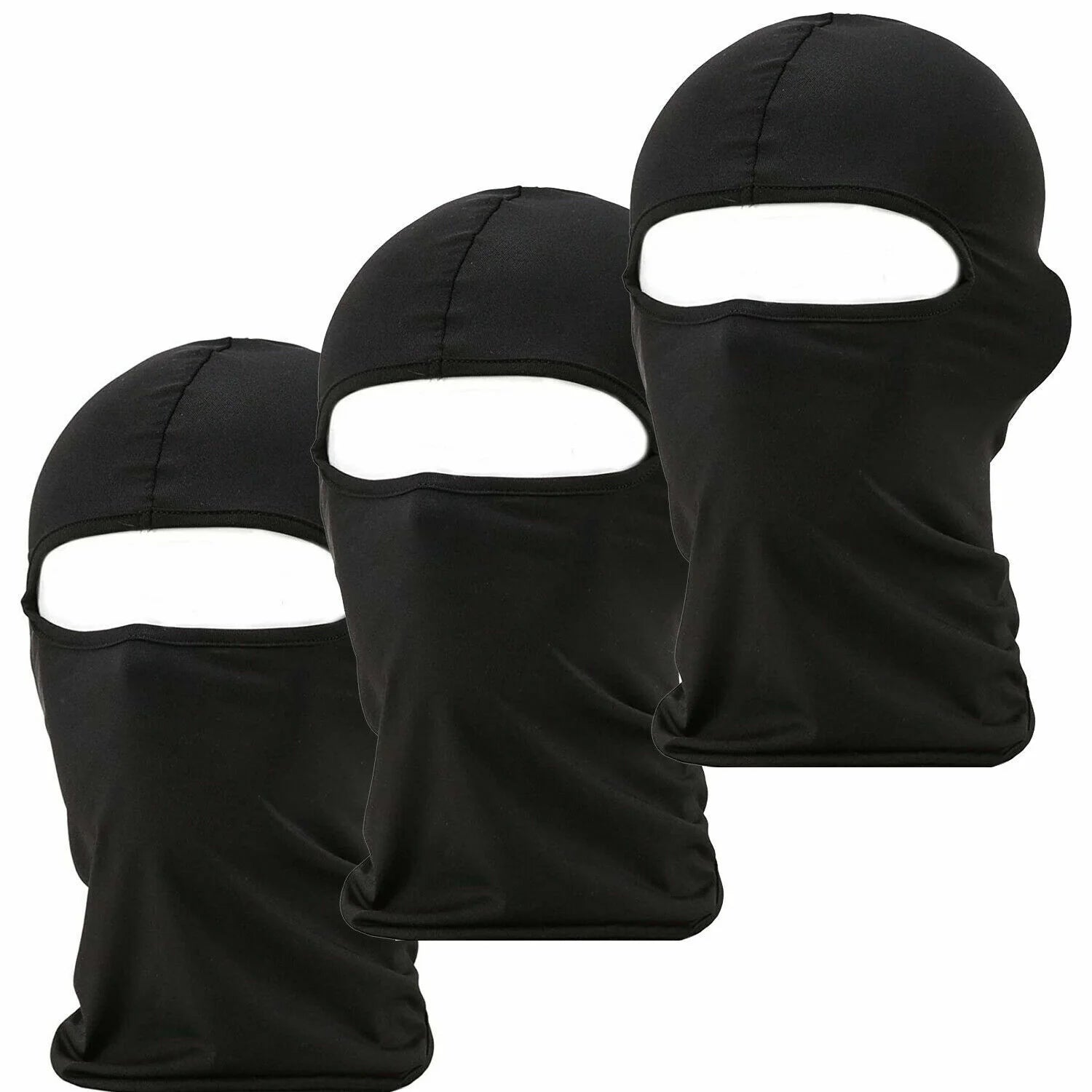 3 PCS Men Balaclava Black Face Mask Lightweight Motorcycle Warmer Ski One 1 Hole